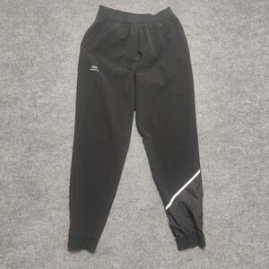 Kalenji Track Pants Mens Large Black Running Joggers Reflective Zip Pocket